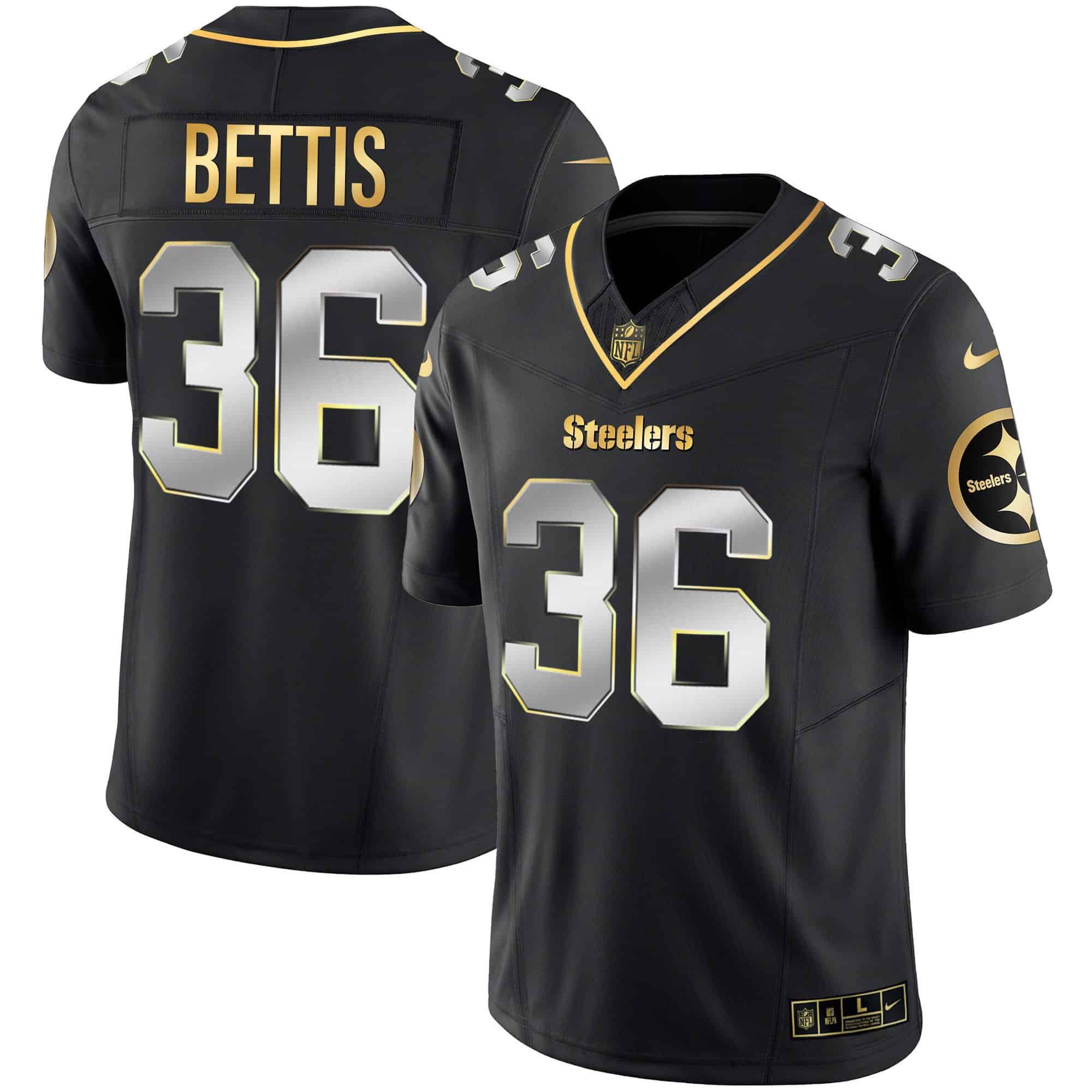 Men Pittsburgh Steelers #36 Bettis Black Gold 2024 Nike Vapor Limited NFL Jersey style 1->indianapolis colts->NFL Jersey